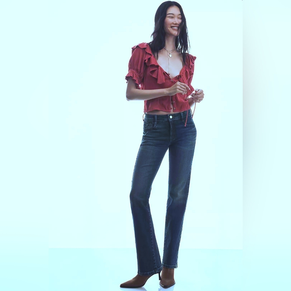 NWT Anthropologie Pilcro Low-Rise Relaxed Straight-Leg Jeans